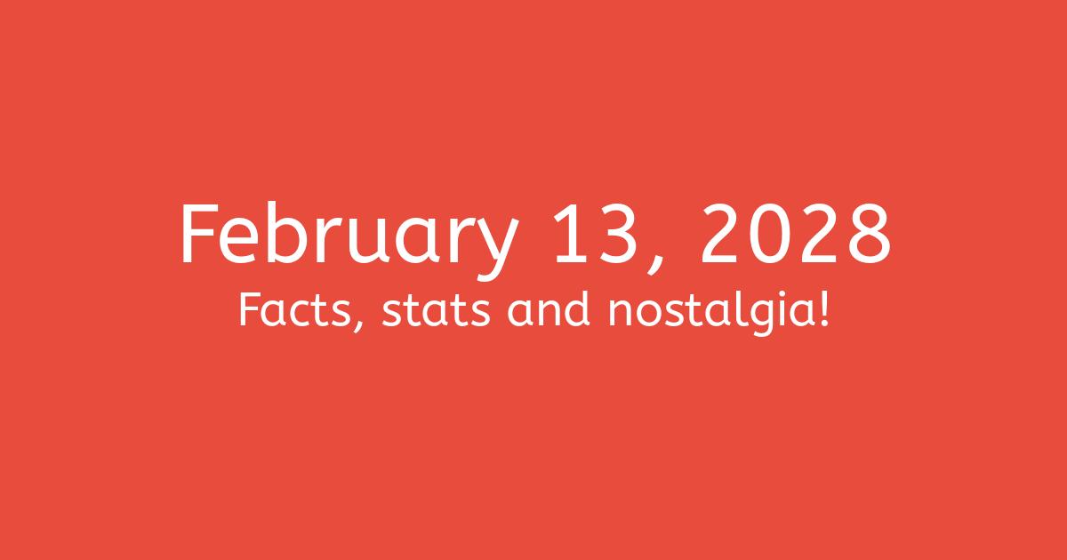 February 13th, 2028 Facts, Statistics and Events!