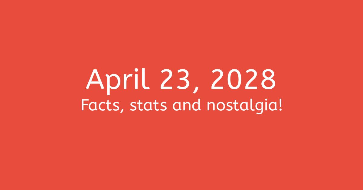 April 23, 2028 Facts, Statistics, and Events