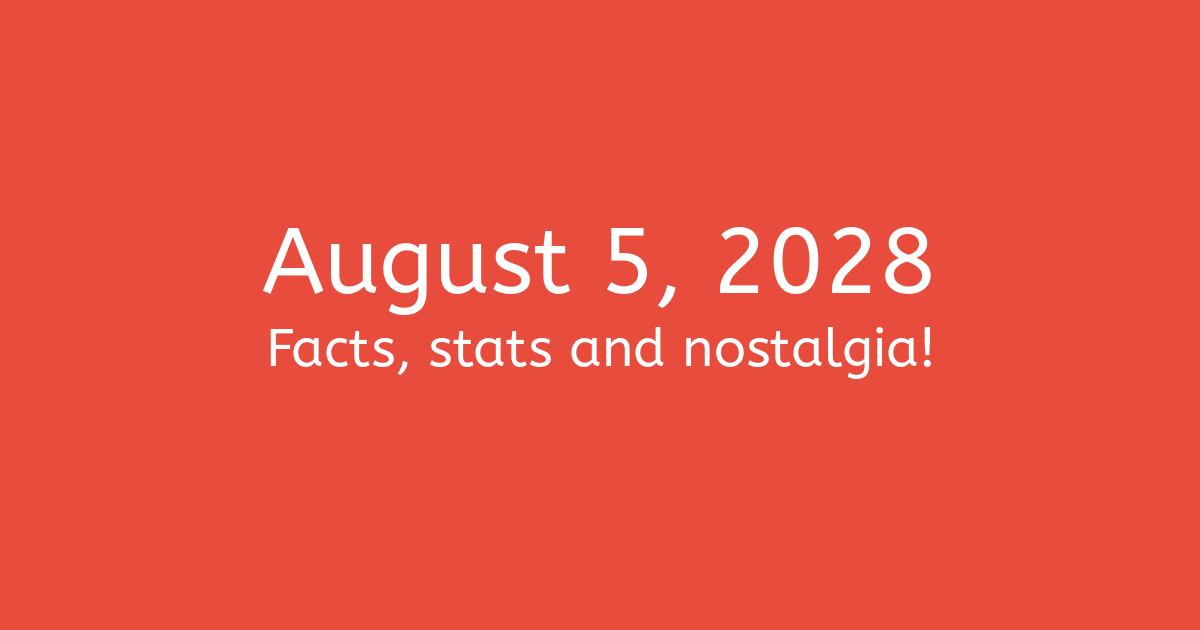 August 5th, 2028 Facts, Statistics and Events!