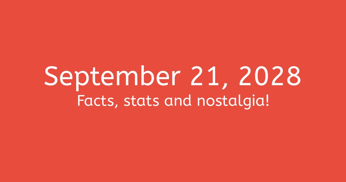 September 21, 2028 Facts, Statistics, and Events