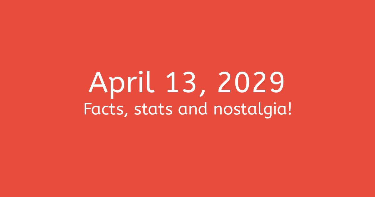 April 13th, 2029 Facts, Statistics and Events