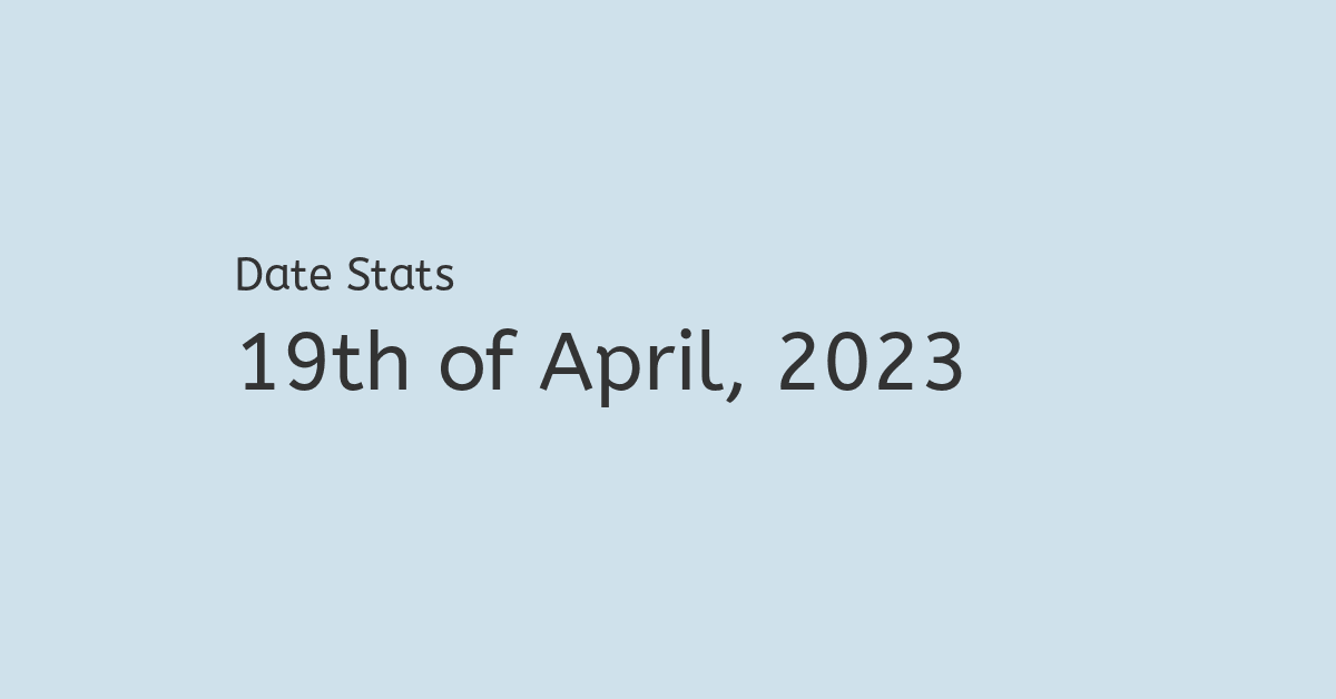 April 19th, 2023 Facts, Nostalgia and Events!