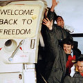 The Iran hostage crisis comes to an end.
