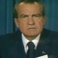 Richard Nixon resigns.