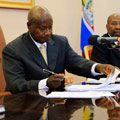 Uganda signs a law against homosexuality.