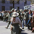 Anti-war protests take place in the United States.