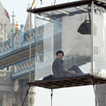 David Blaine is living in a glass box above the River Thames.